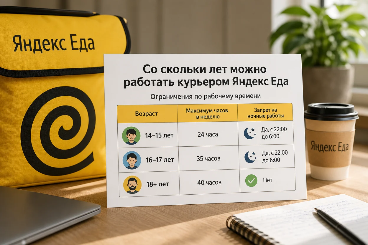 Ограничения для несовершеннолетних курьеров — таблица разрешённых часов работы