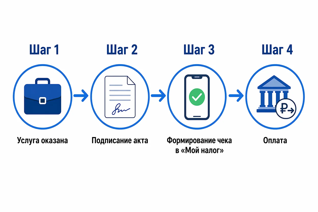 Договор с самозанятым юристом — порядок закрытия этапа: акт и чек НПД
