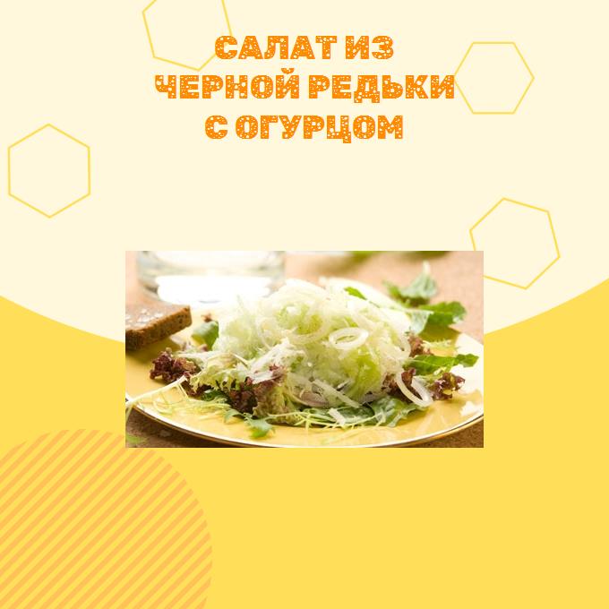 Салат из черной редьки с огурцом