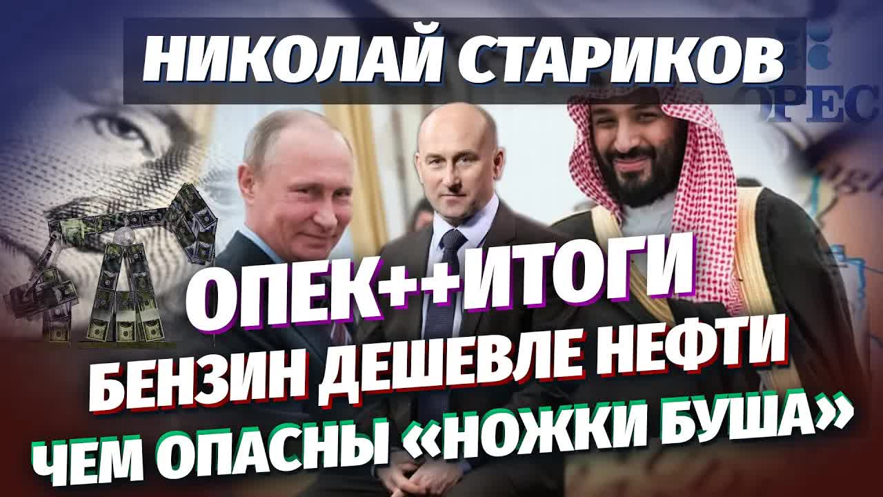Николай Стариков: ОПЕК++итоги, бензин дешевле нефти и «ножки Буша»