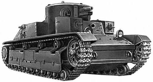 Изометрический рисунок советского среднего танка прорыва Т-28