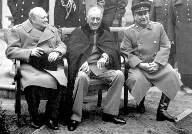 Сталин, Рузвельт и Черчилль. Ялта. 1945