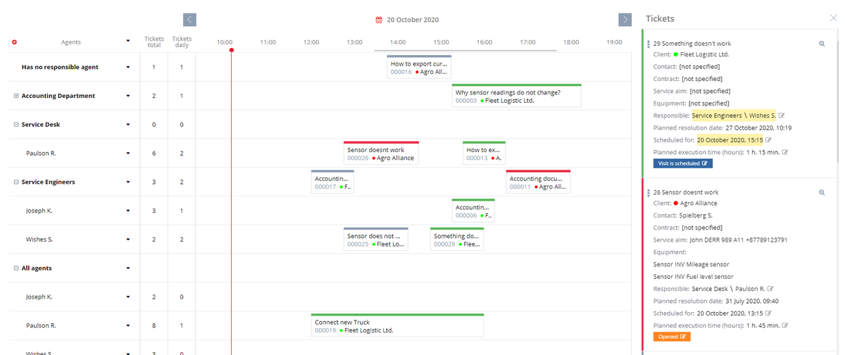 Scheduling & planning features