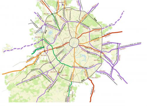 Карта автомагистралей москвы