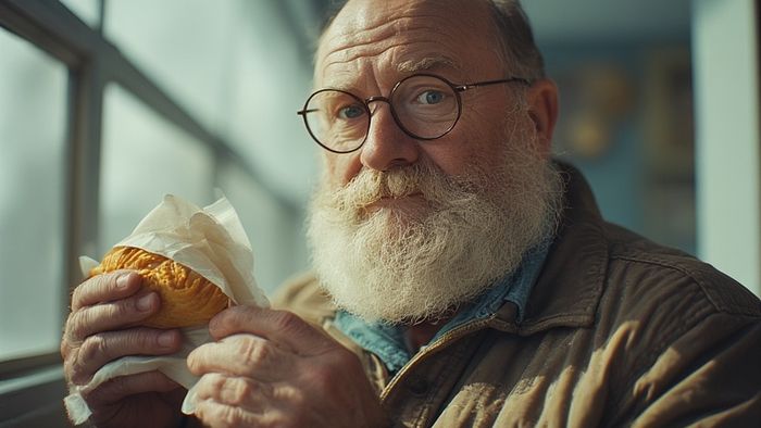 Дед с пирожком