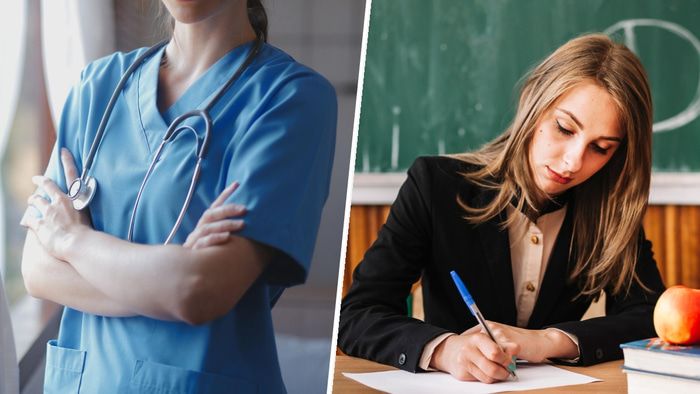 Медсестра и учитель коллаж