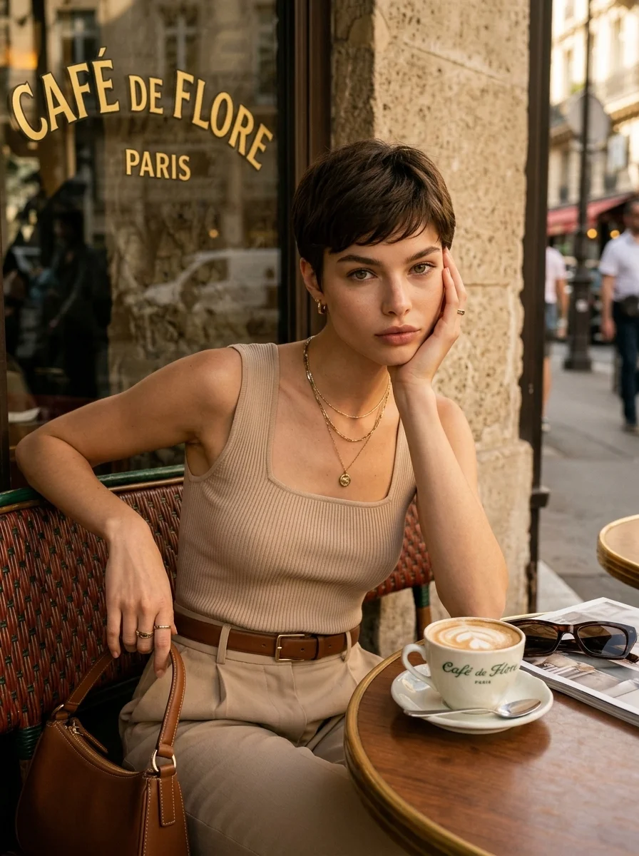 Кофе в Париже — иллюстрация ИИ-стиля