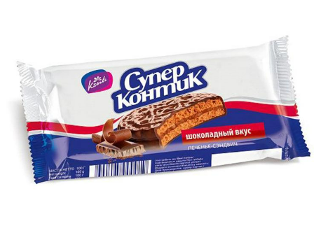 Печенье-сэндвич Супер-Контик шоколадный вкус 100 гр