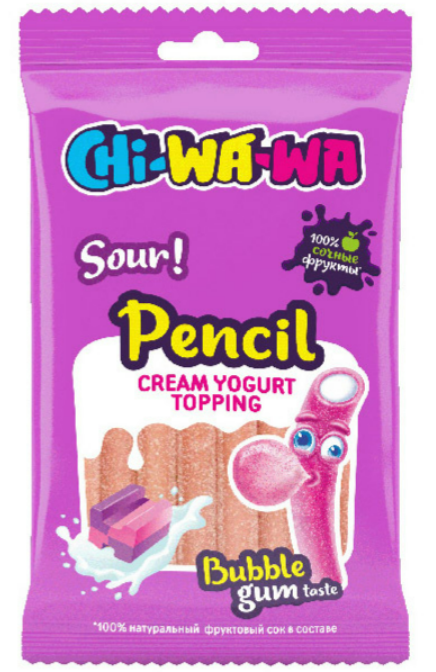 CHI-WA-WA TRAY КАРАНДАШ БАБЛ-ГАМ КИСЛЫЙ 80ГР  