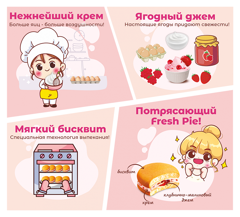 Fresh-Pie Клубника-малина 300 гр