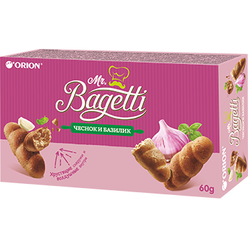 Печенье затяжное MR. BAGETTI Чеснок и Базилик 60 гр