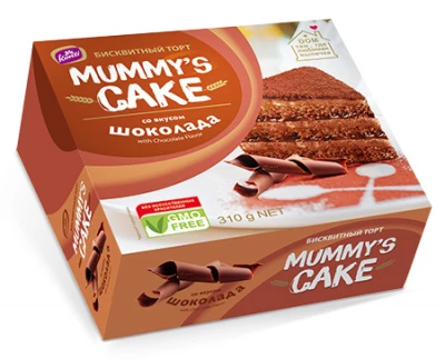 Торт бисквитный Mummy's cake со вкусом шоколада 310 гр