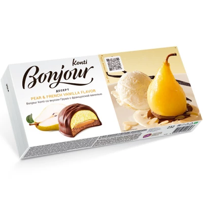 Десерт Bonjour Konti со вкусом Груша с французской ванилью 232 гр
