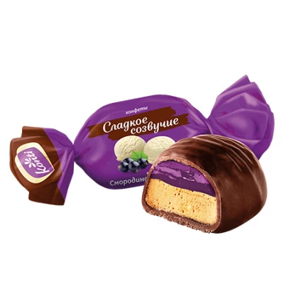 Конфеты Сладкое созвучие вкус смородина с пломбиром 1000 гр