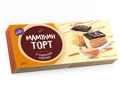 Торт вафельный Мамулин торт сгущённое молоко 220 гр