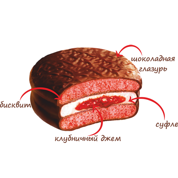 Choco-Pie Strawberry Клубника 360 гр