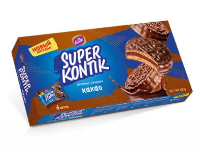 Печенье-сэндвич Супер Контик какао 150 гр