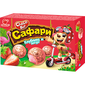 Печенье CHOCOBOY SAFARI Клубника и Йогурт 39 гр