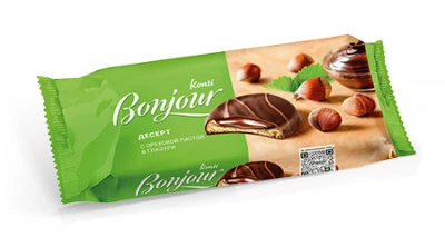 Тарталетки Bonjour Konti с ореховой пастой в глазури 200 гр
