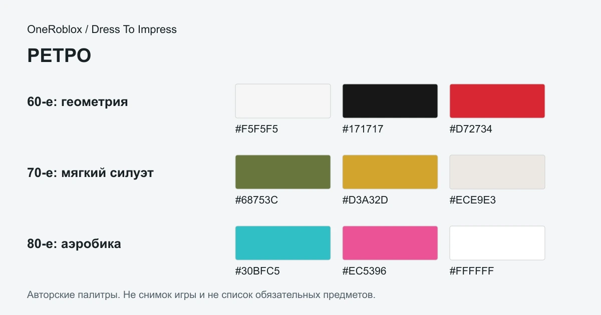 Ретро в Dress To Impress: образы для Retro Style