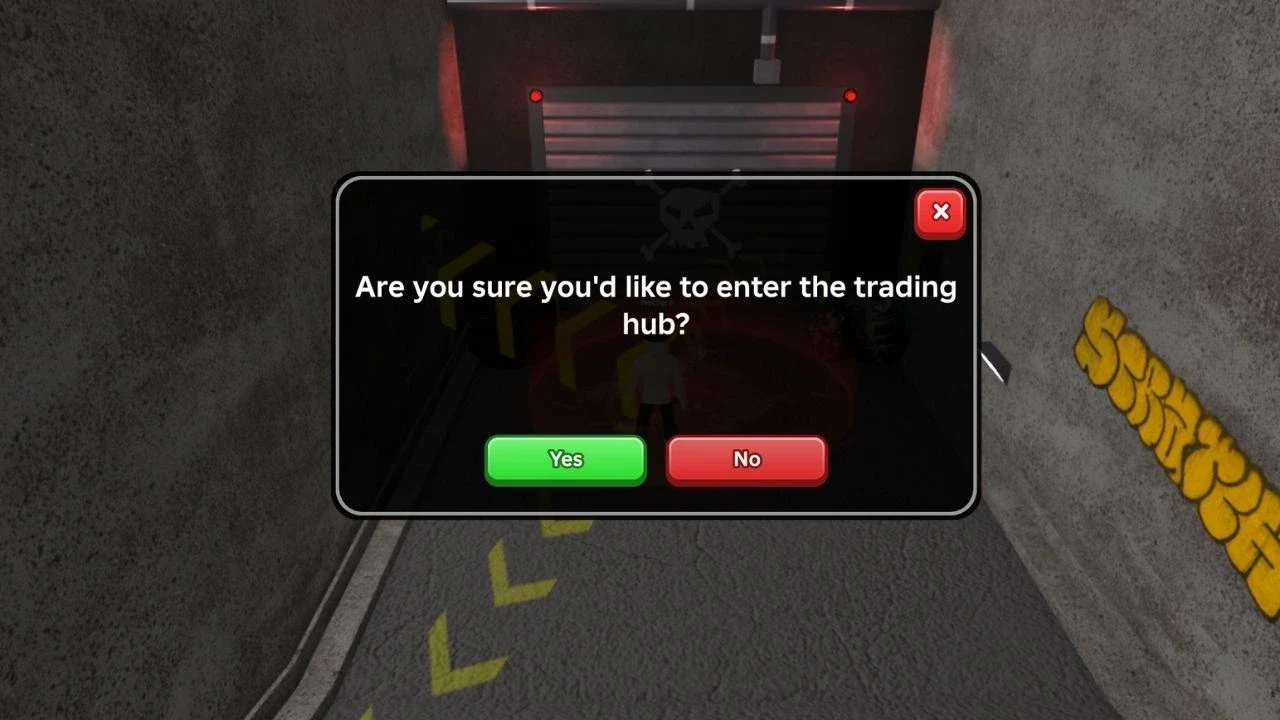 Запрос входа в Trading Hub у ворот в паркинге San Diego Roleplay