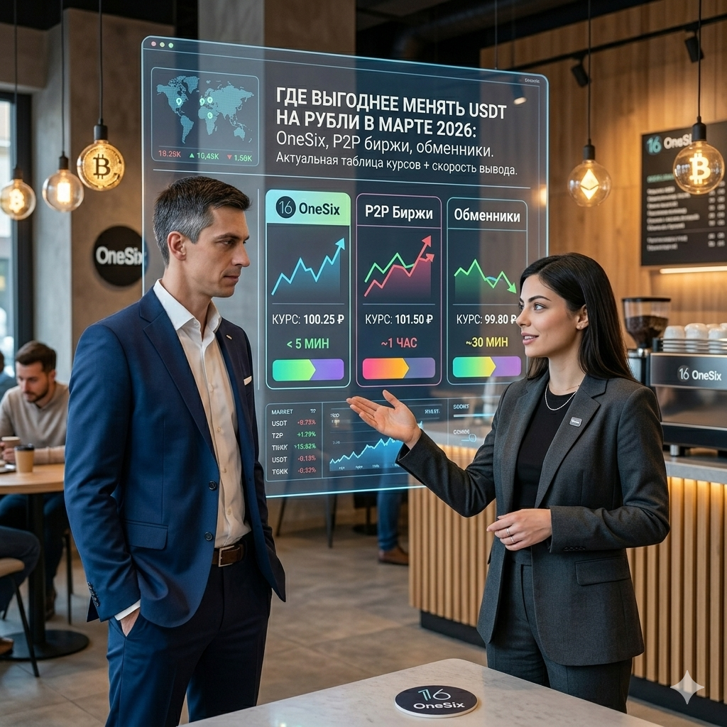 USDT to RUB Rates March 2026: OneSix vs P2P vs Exchangers Comparison