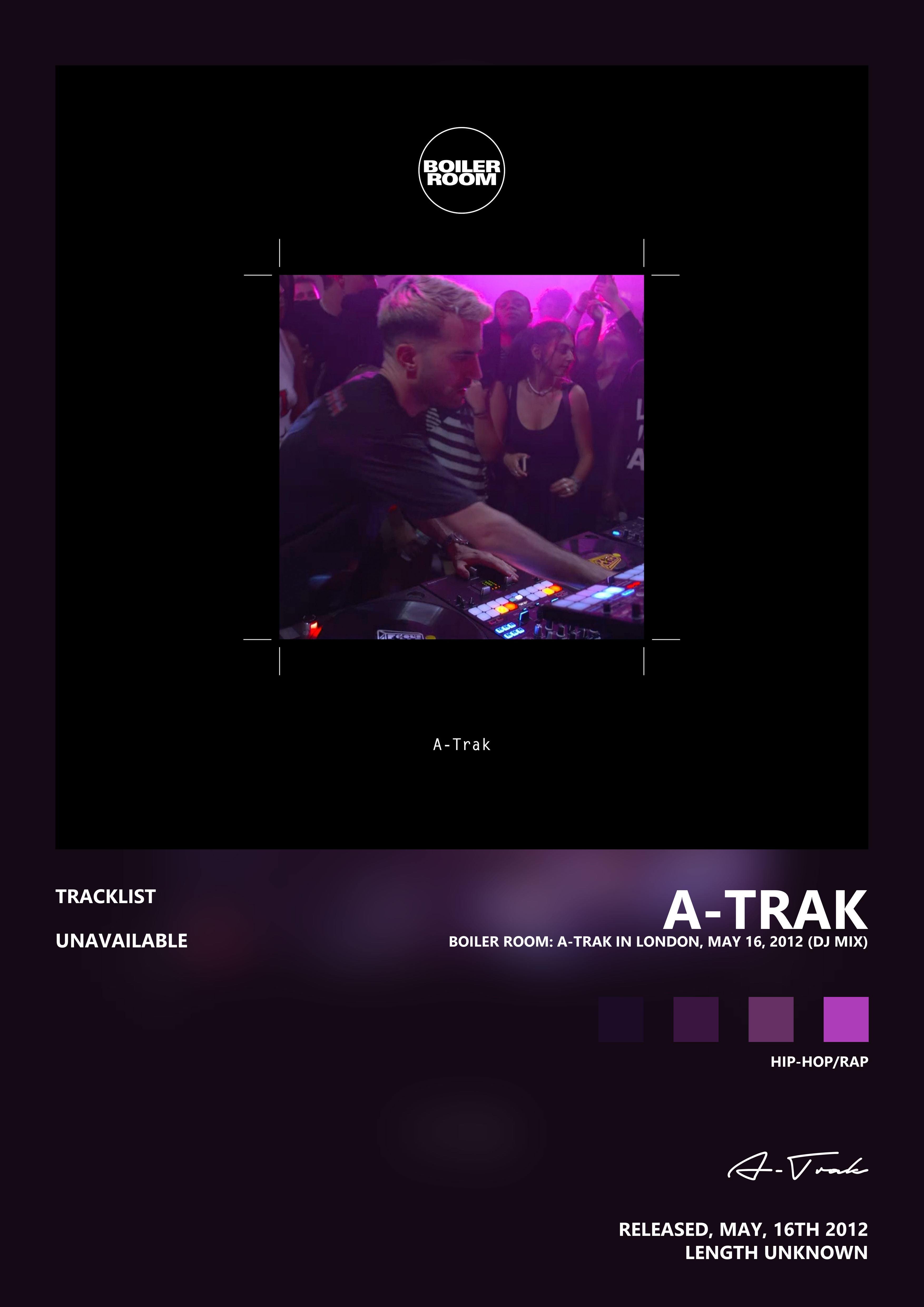 Music poster: A-Trak - Boiler Room A-Trak in London May 16 2012 DJ Mix