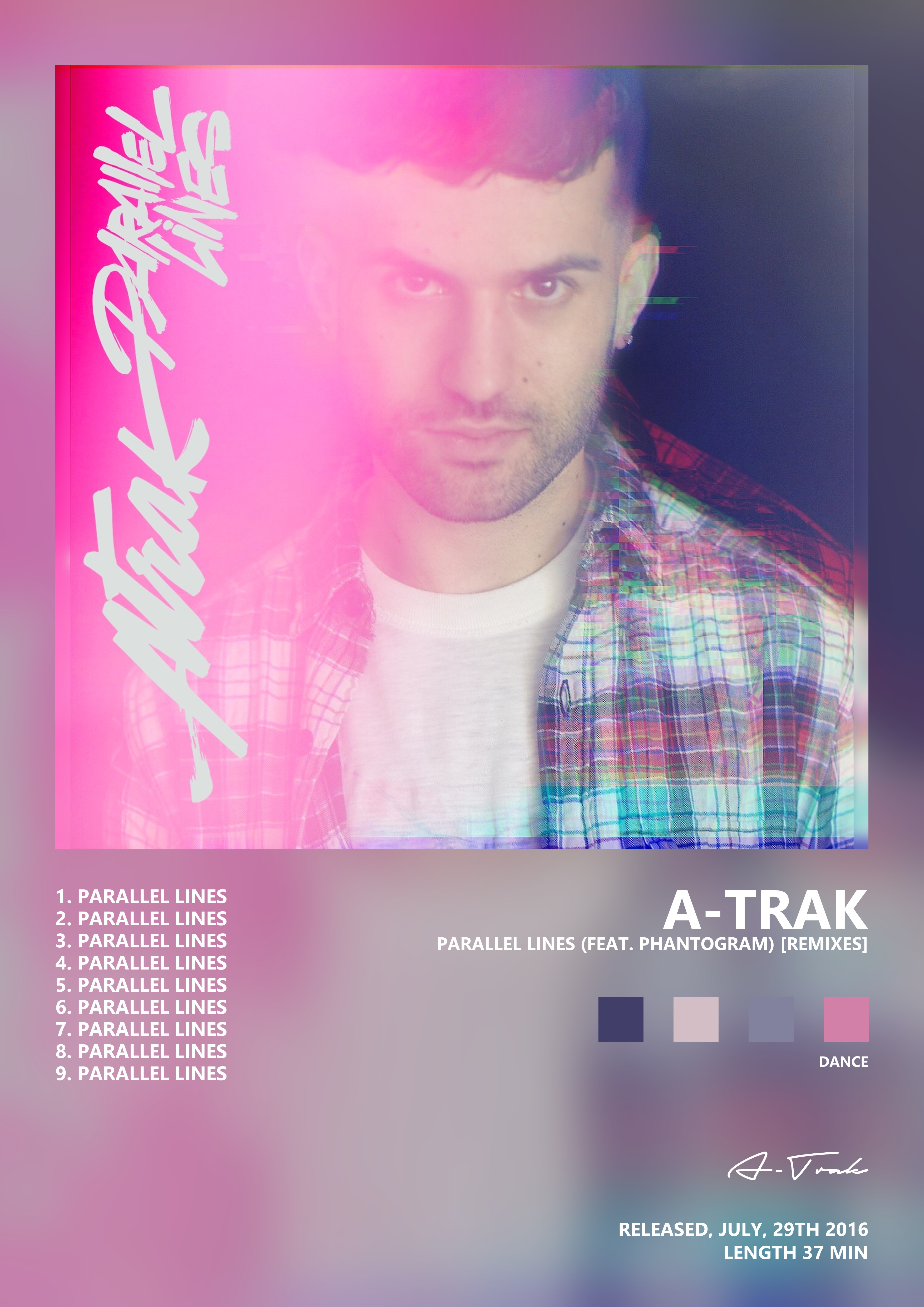 Music poster: A-Trak - Parallel Lines feat Phantogram Remixes