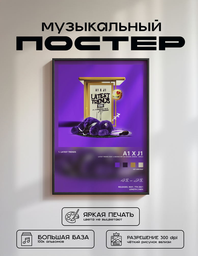 Music poster: A1 x J1 - Latest Trends feat A Boogie wit da Hoodie Remix - Single