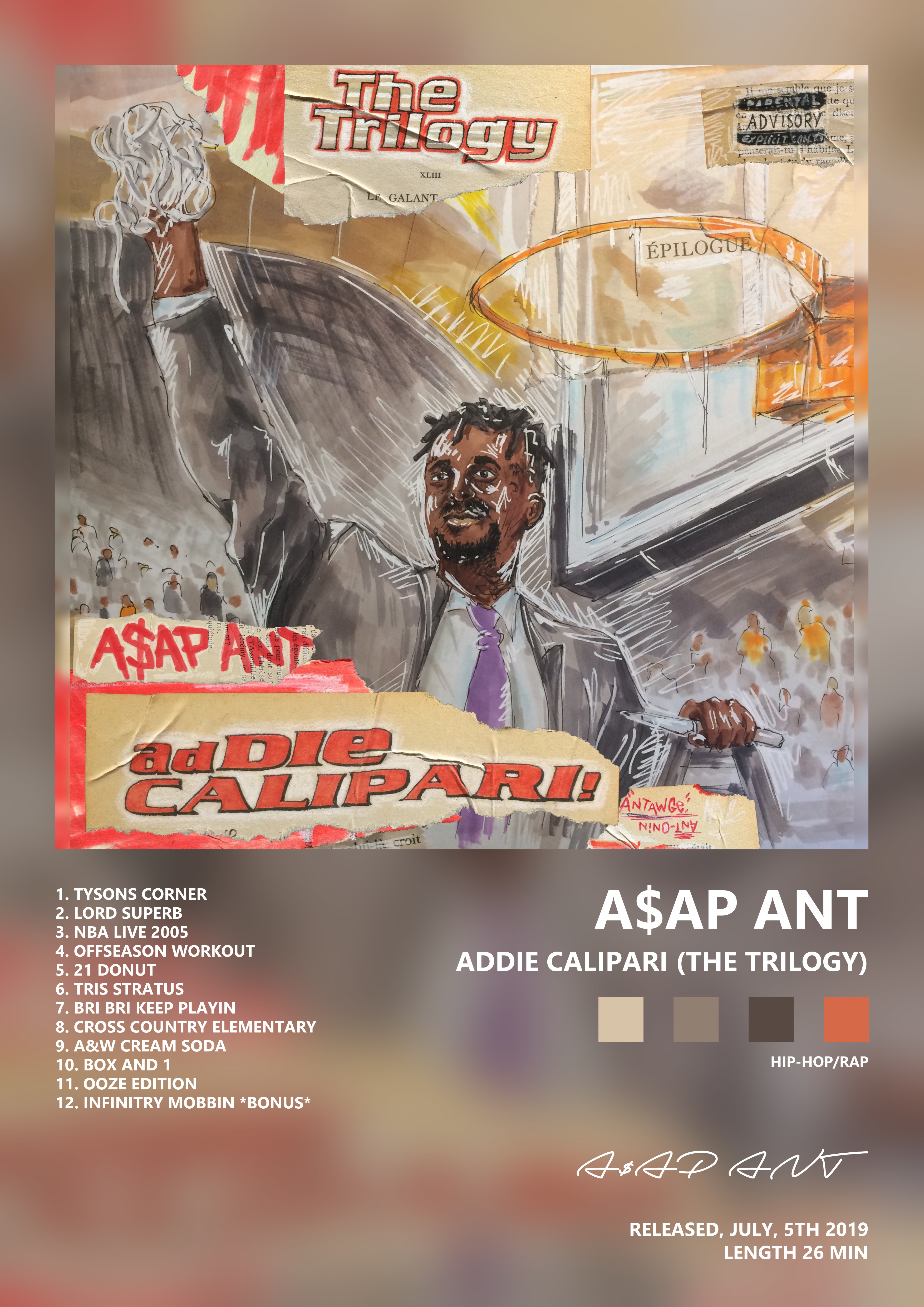 Music poster: AAP ANT - Addie Calipari The Trilogy