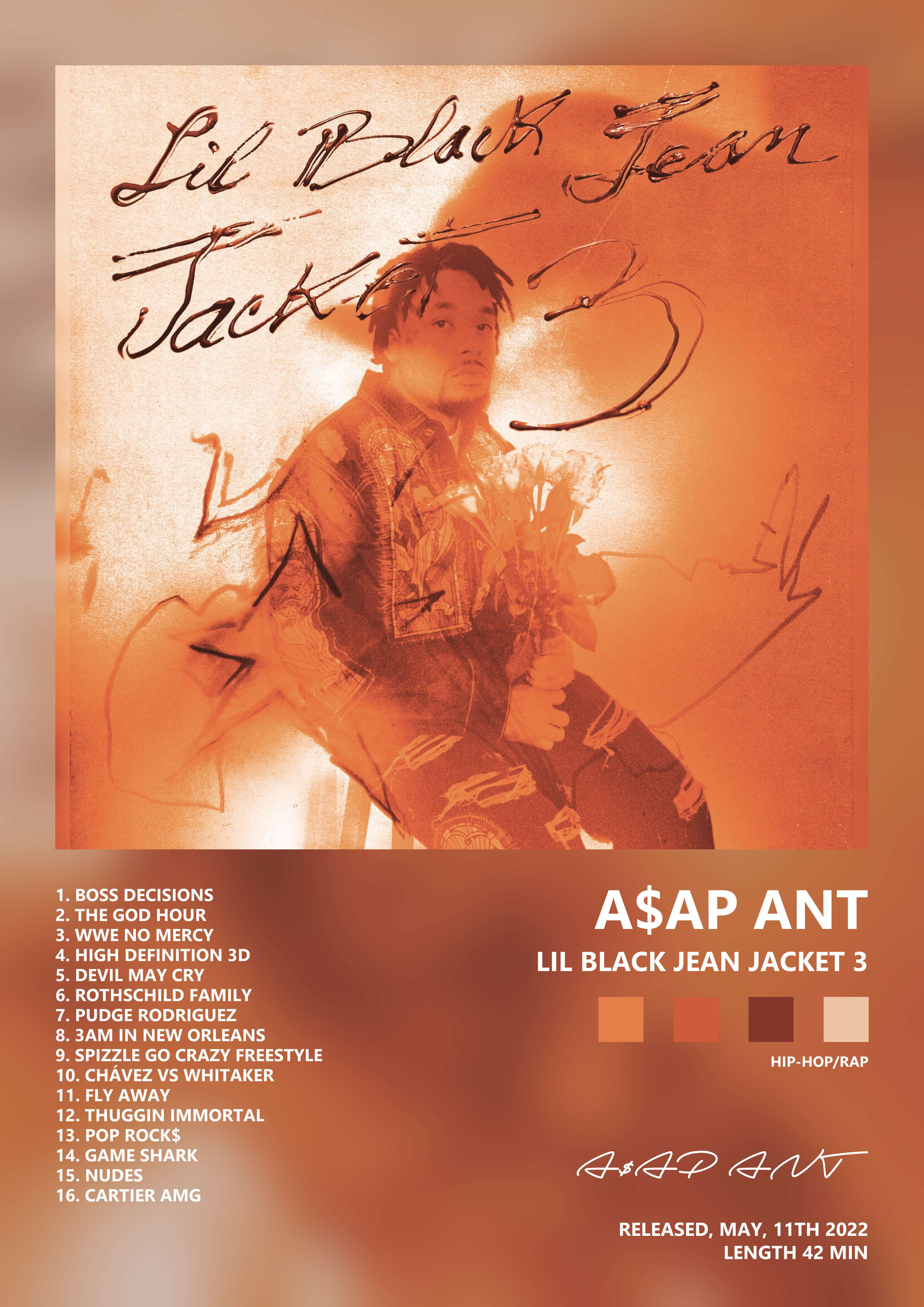 Music poster: AAP ANT - Lil Black Jean Jacket 3