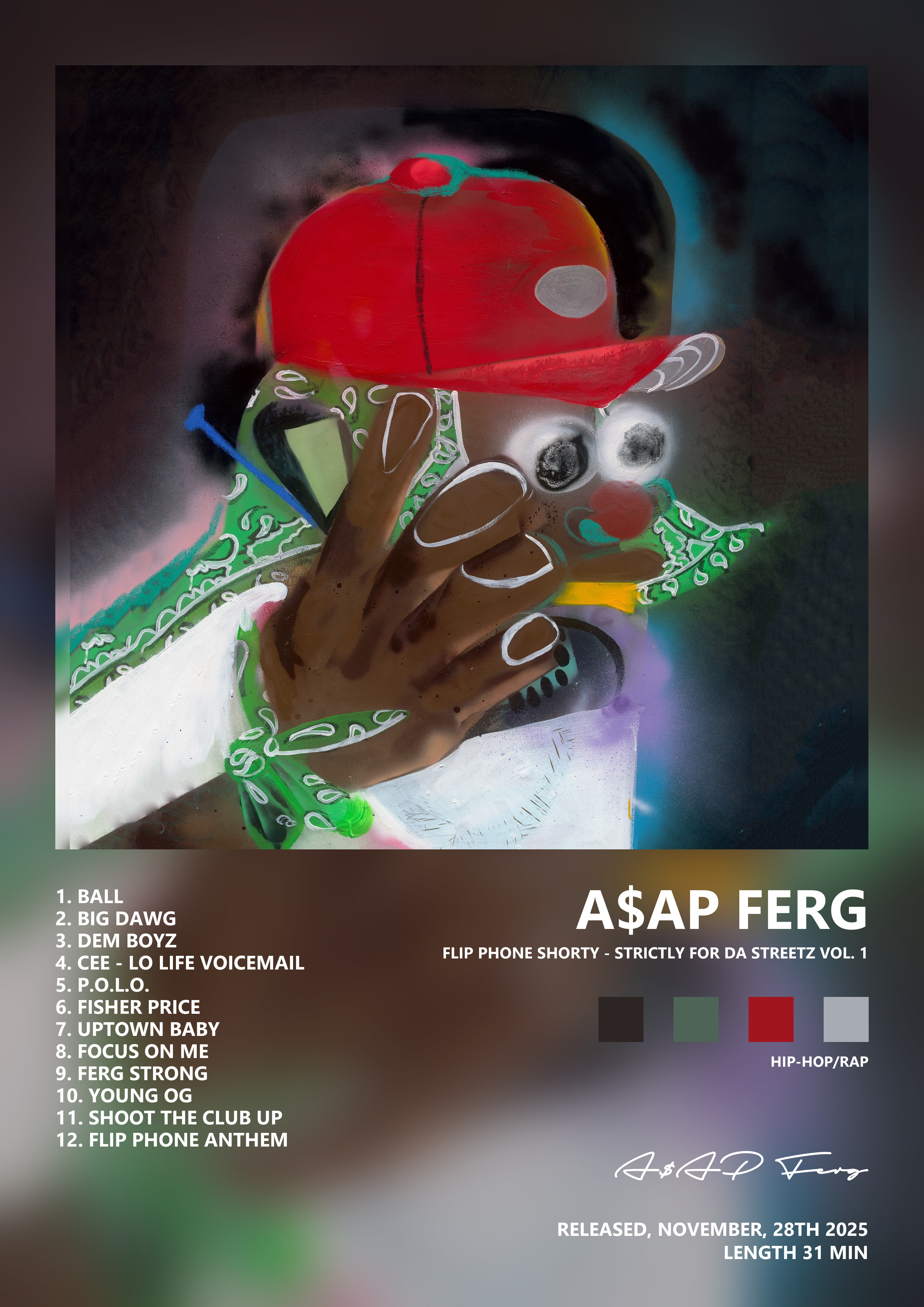 Music poster: AAP Ferg - Flip Phone Shorty - Strictly for Da Streetz Vol 1