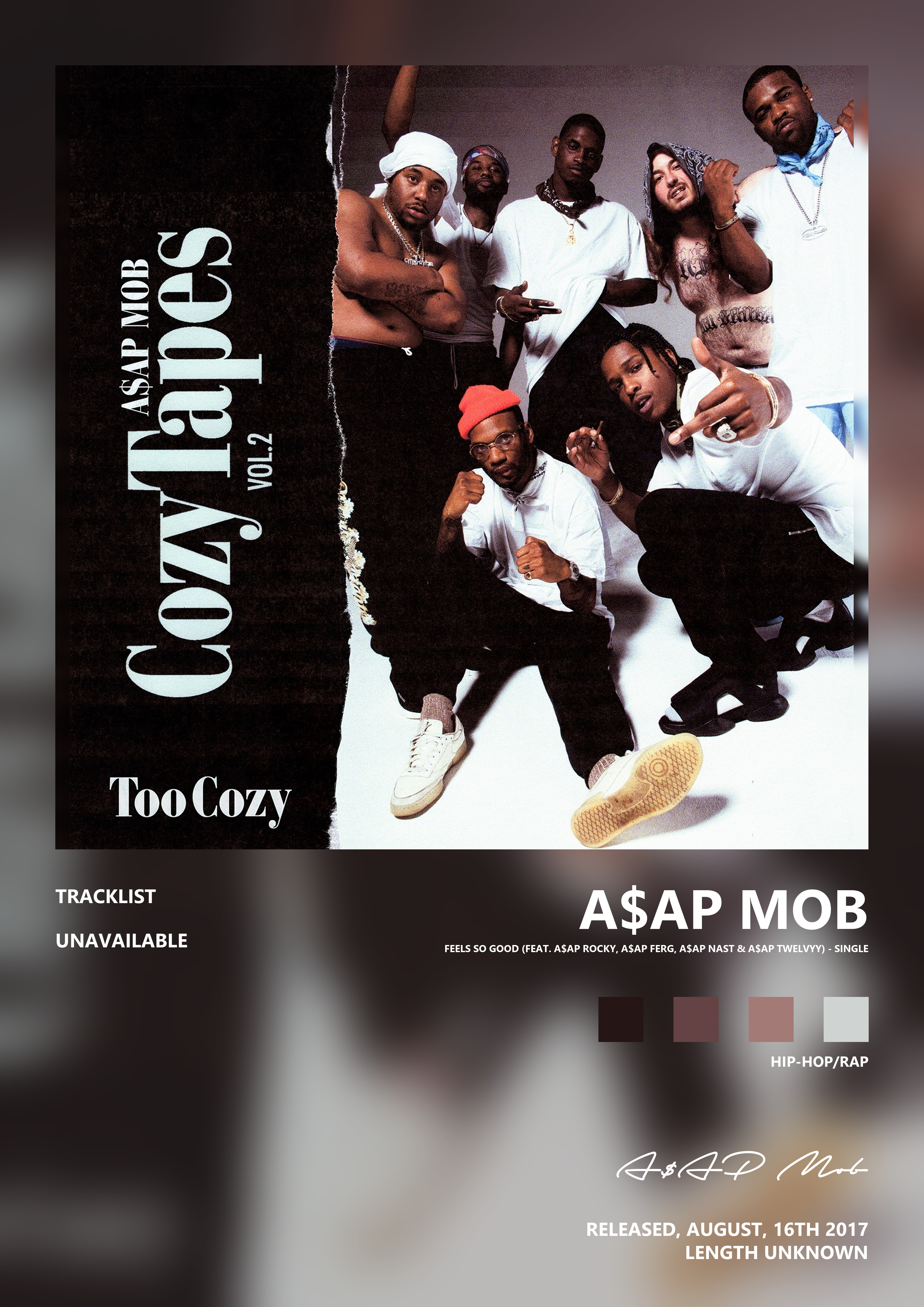 Music poster: AAP Mob - Feels So Good feat AAP Rocky AAP Ferg AAP Nast AAP Twelvyy - Single