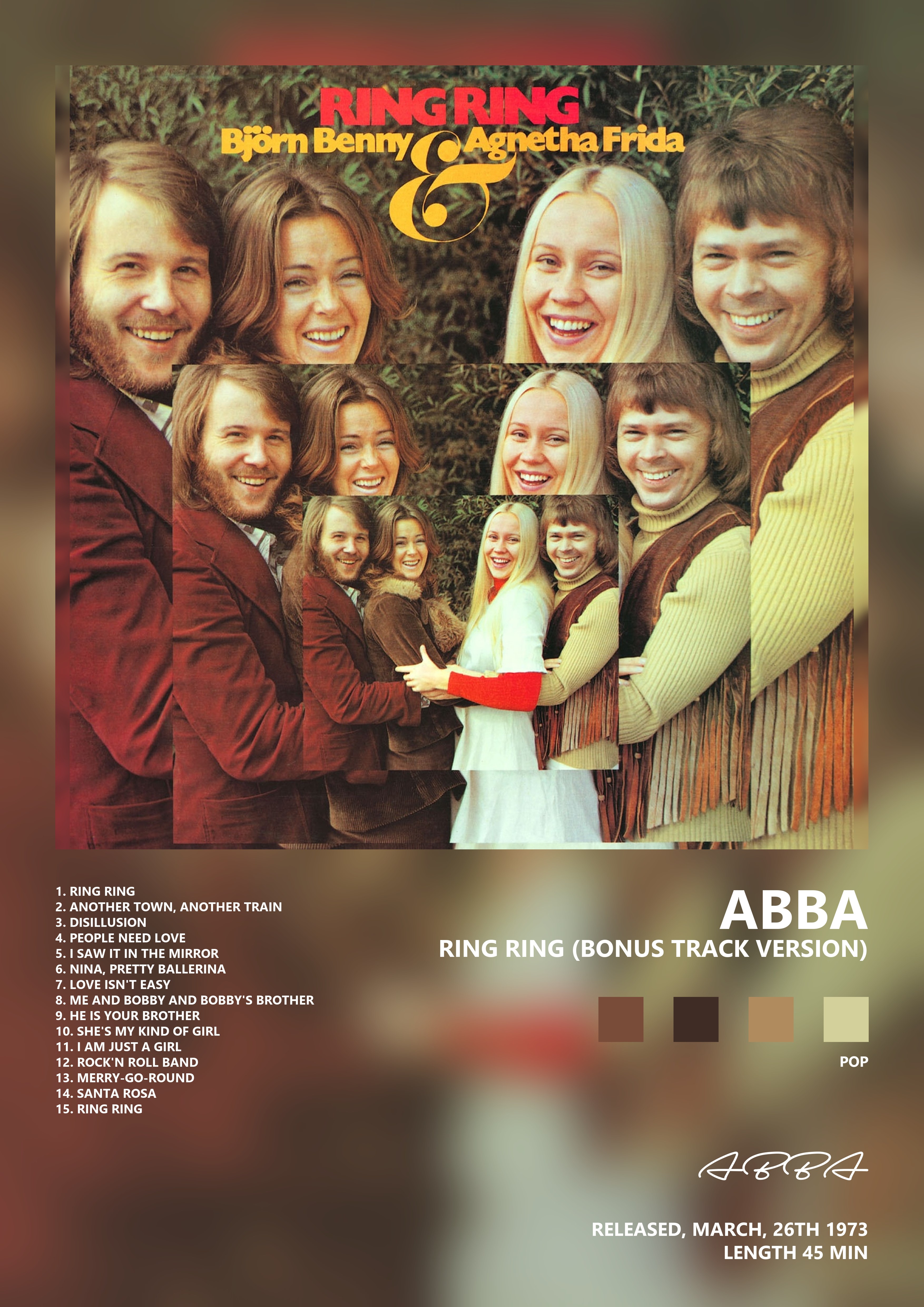Music poster: ABBA - Ring Ring Bonus Track Version