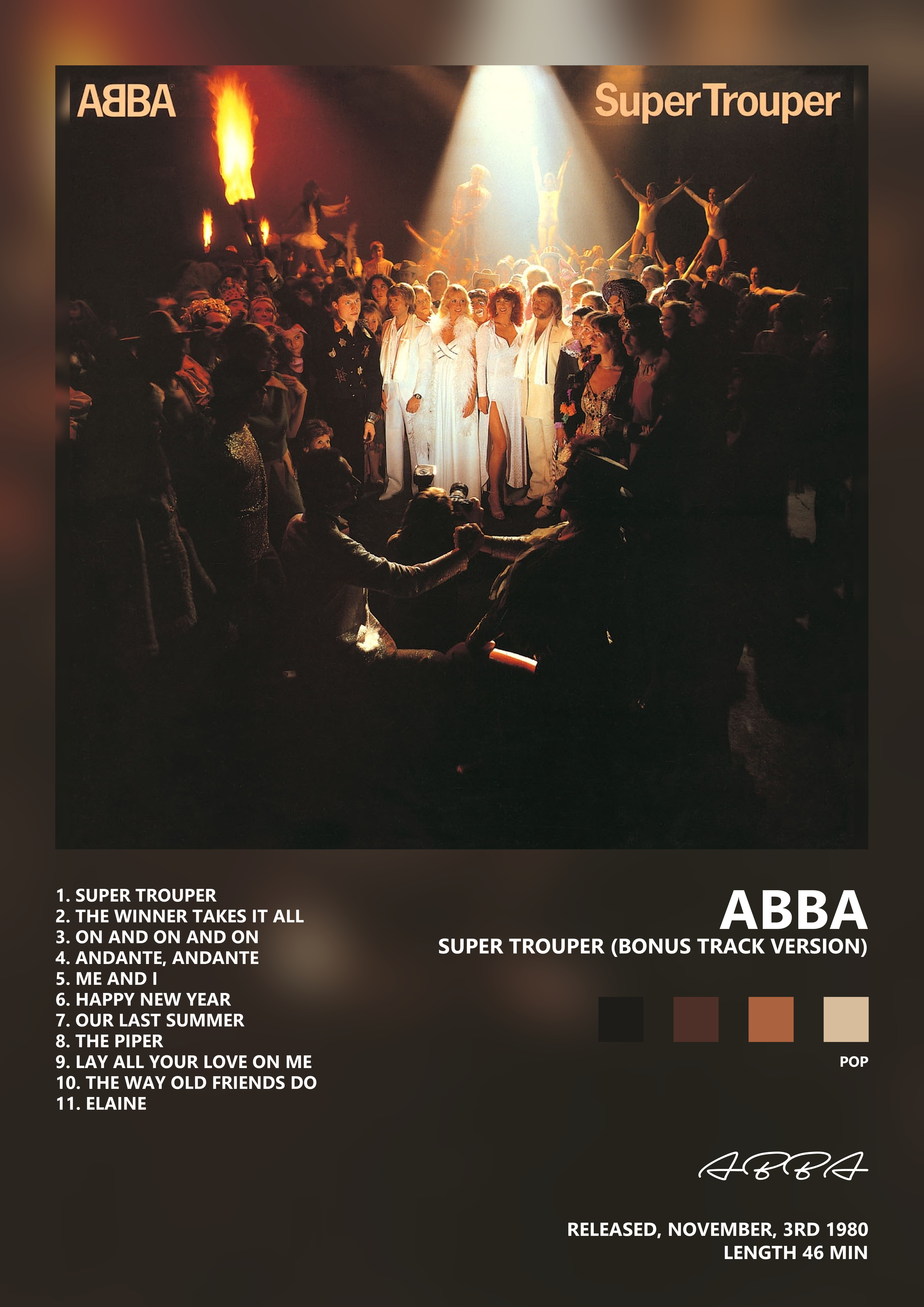 Music poster: ABBA - Super Trouper Bonus Track Version