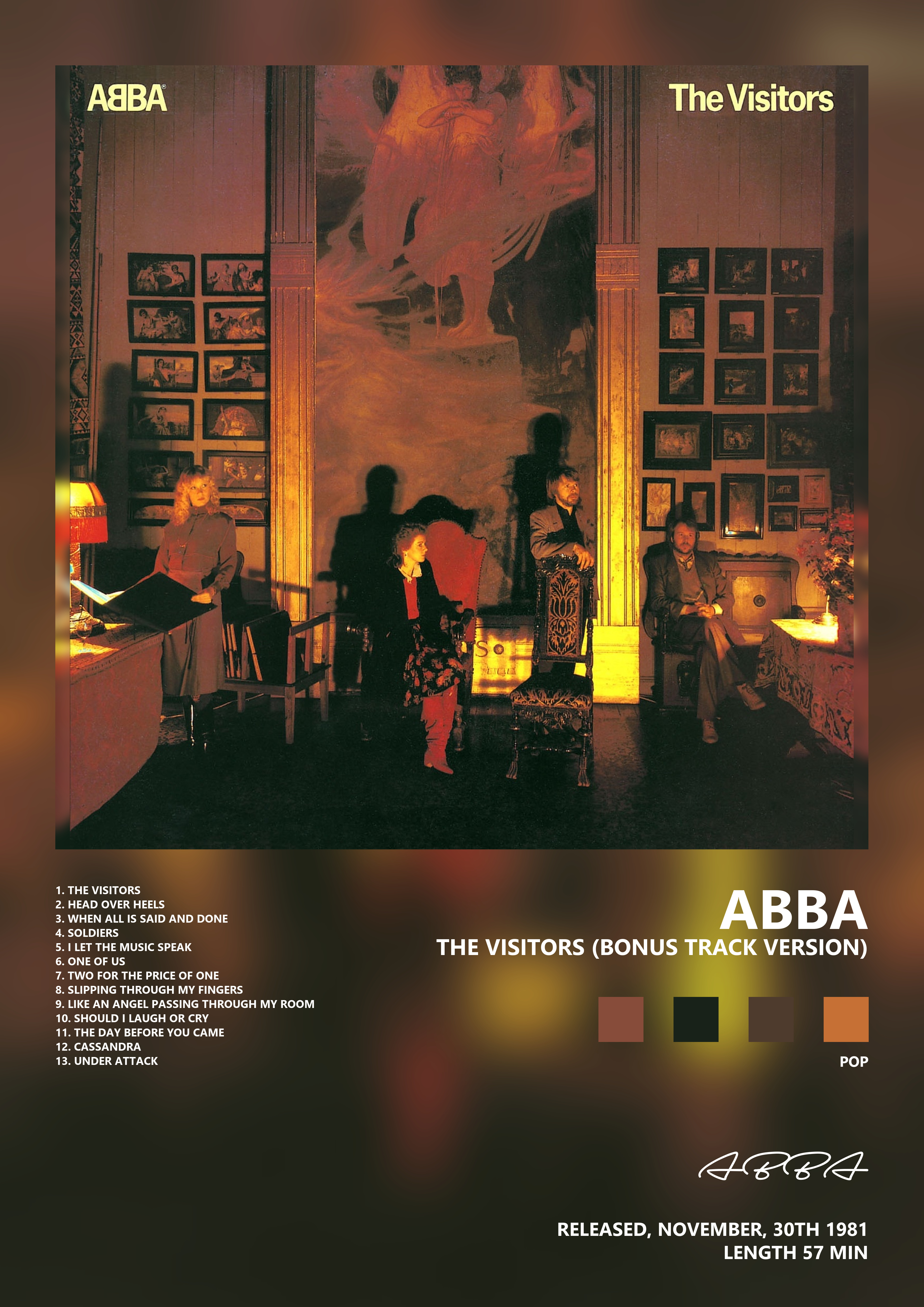 Music poster: ABBA - The Visitors Bonus Track Version