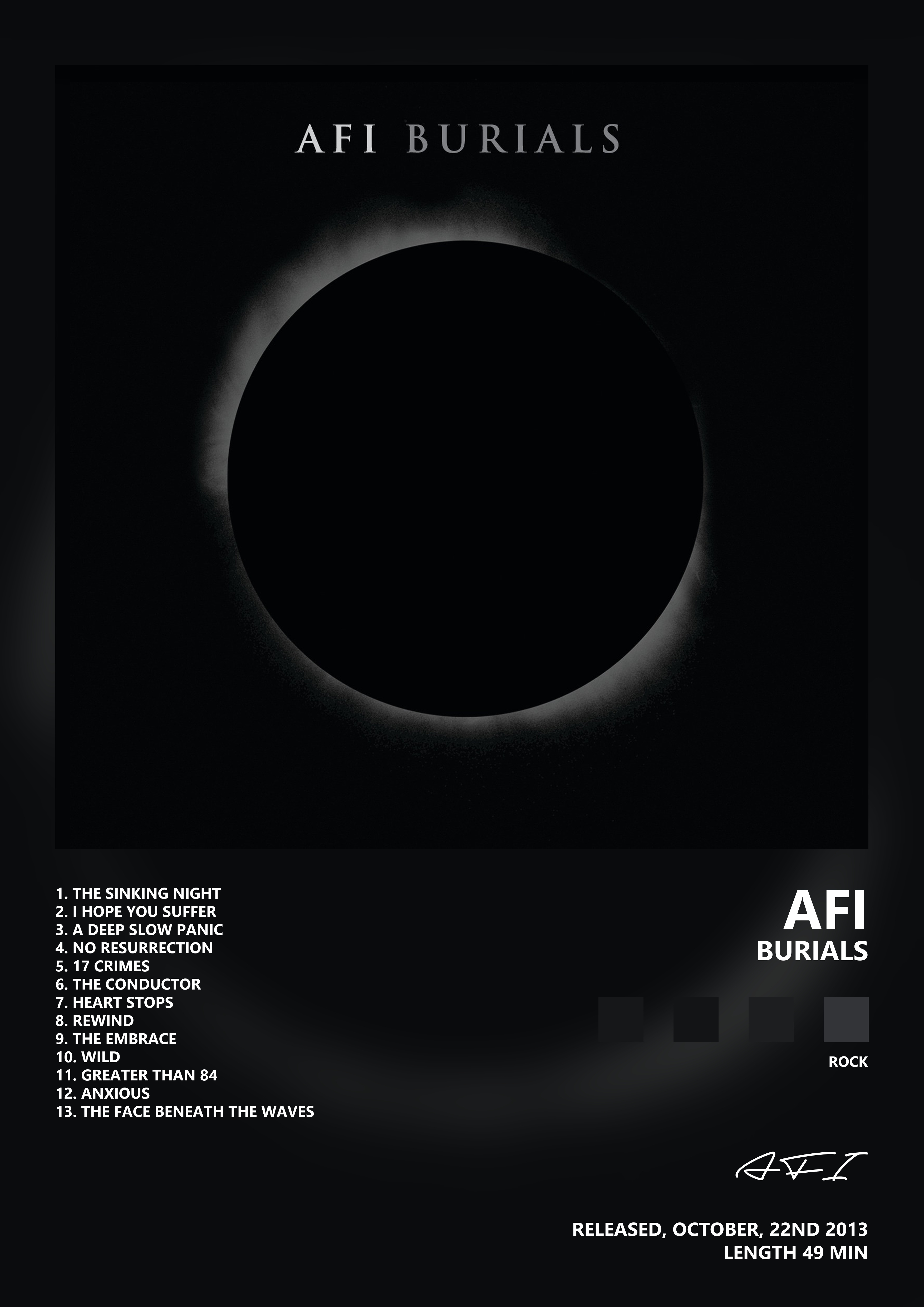 Music poster: AFI - Burials