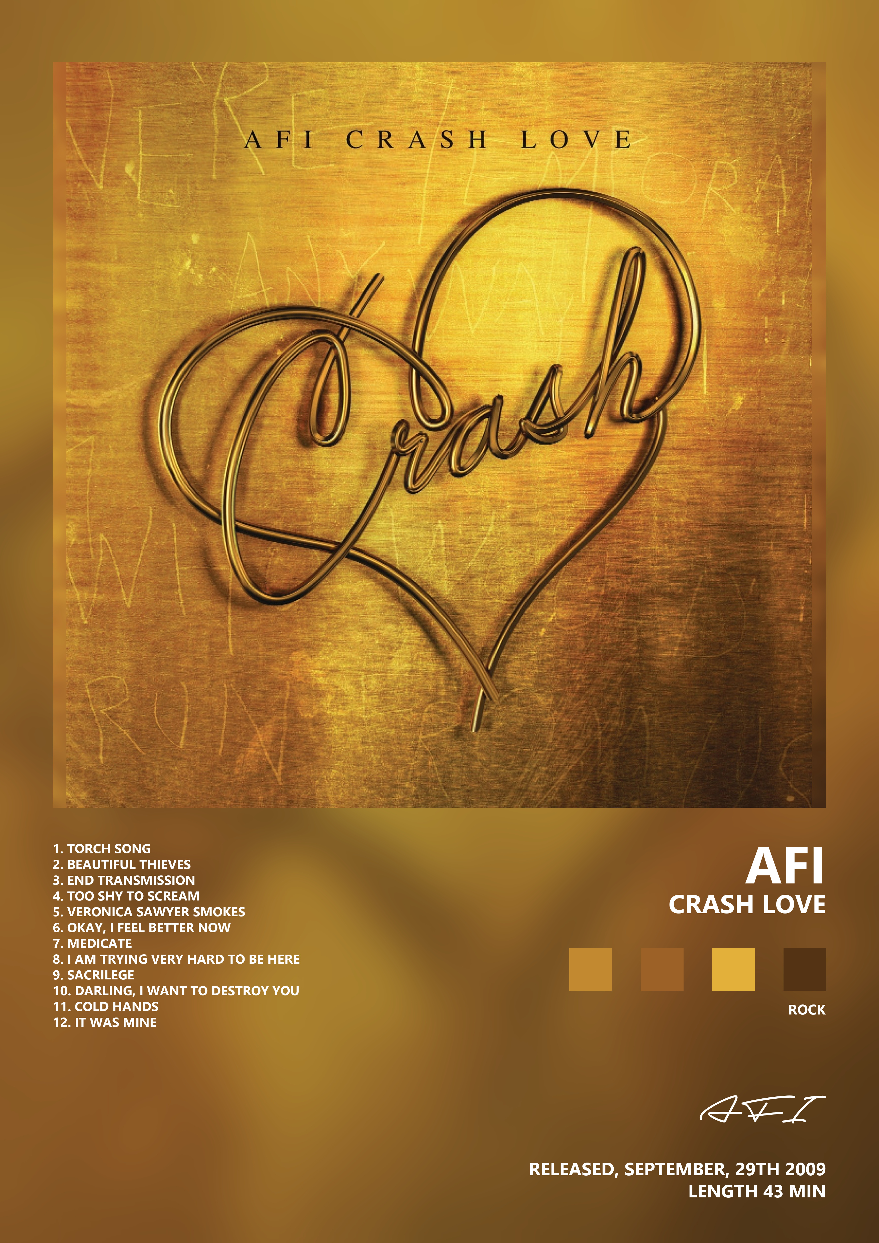 Music poster: AFI - Crash Love