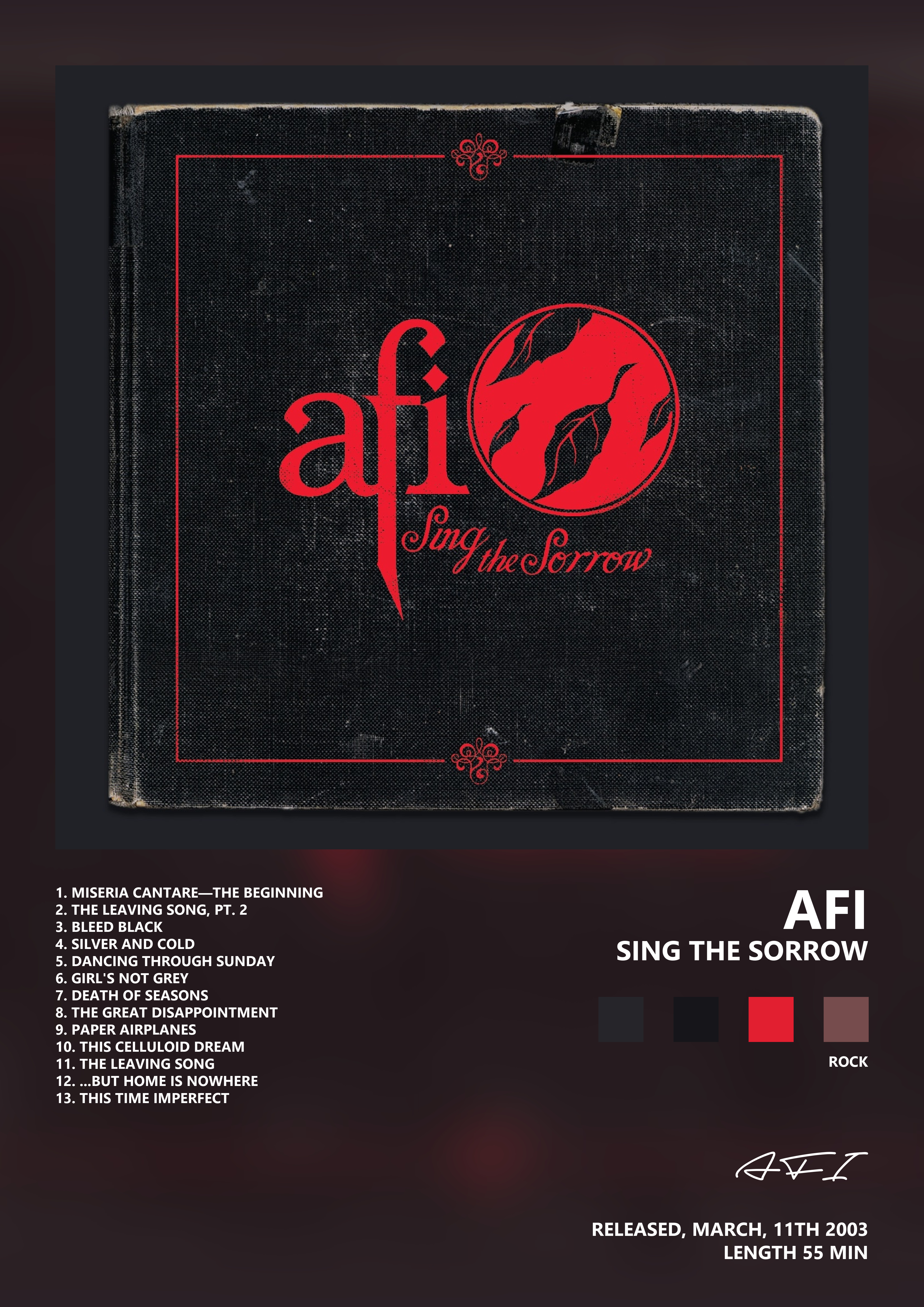 Music poster: AFI - Sing the Sorrow