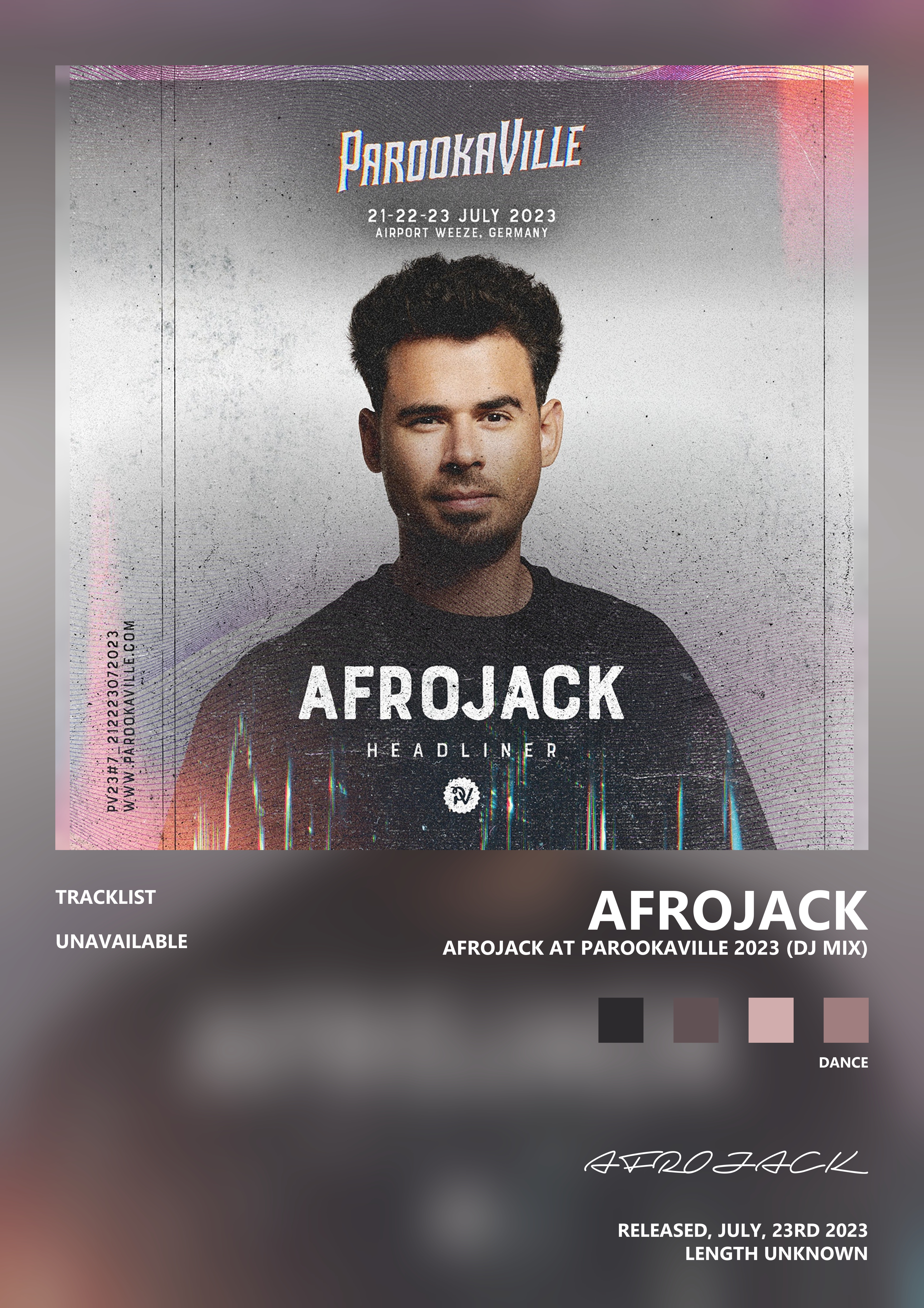 Music poster: AFROJACK - Afrojack at Parookaville 2023 DJ Mix