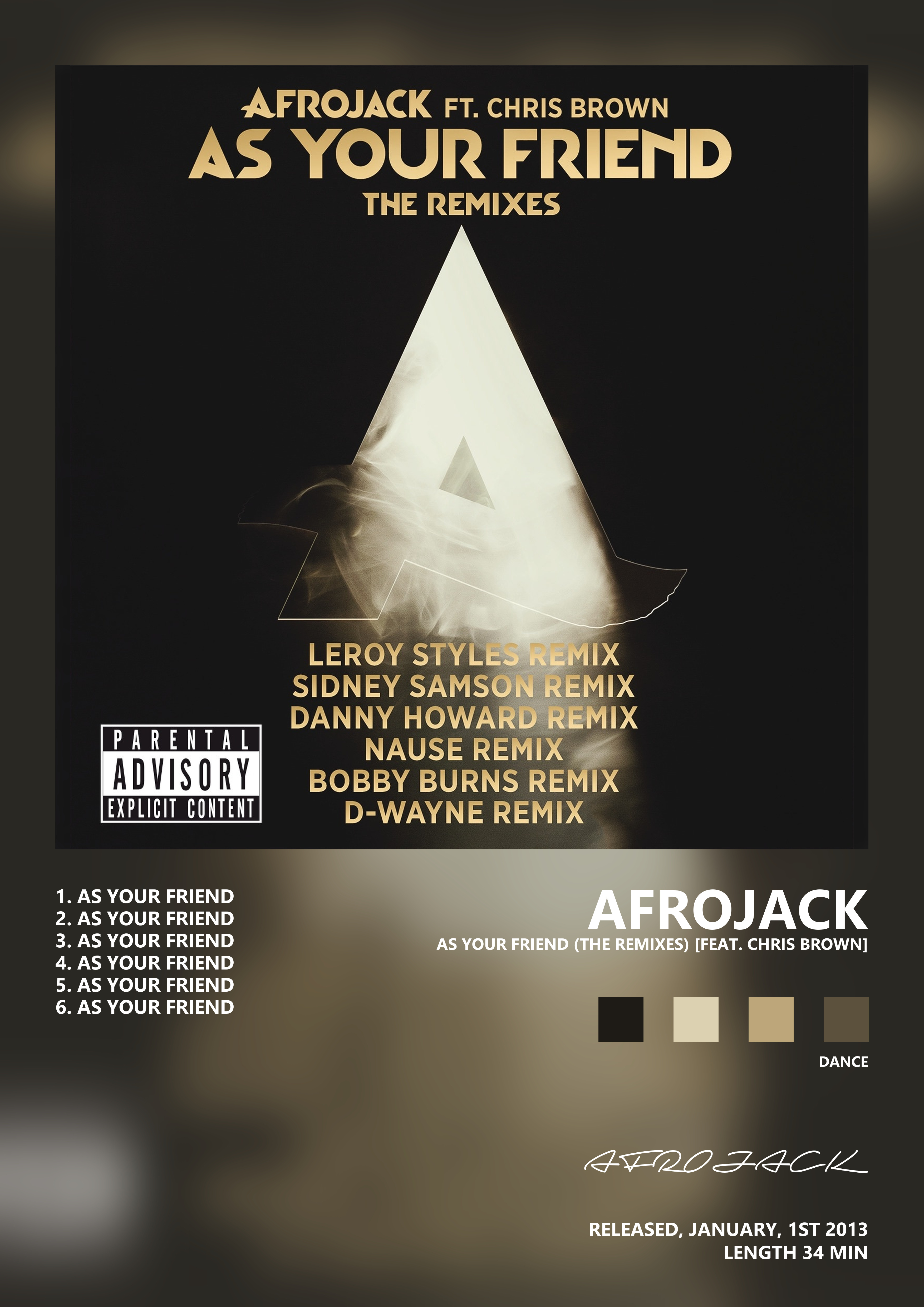 Music poster: AFROJACK - As Your Friend The Remixes feat Chris Brown