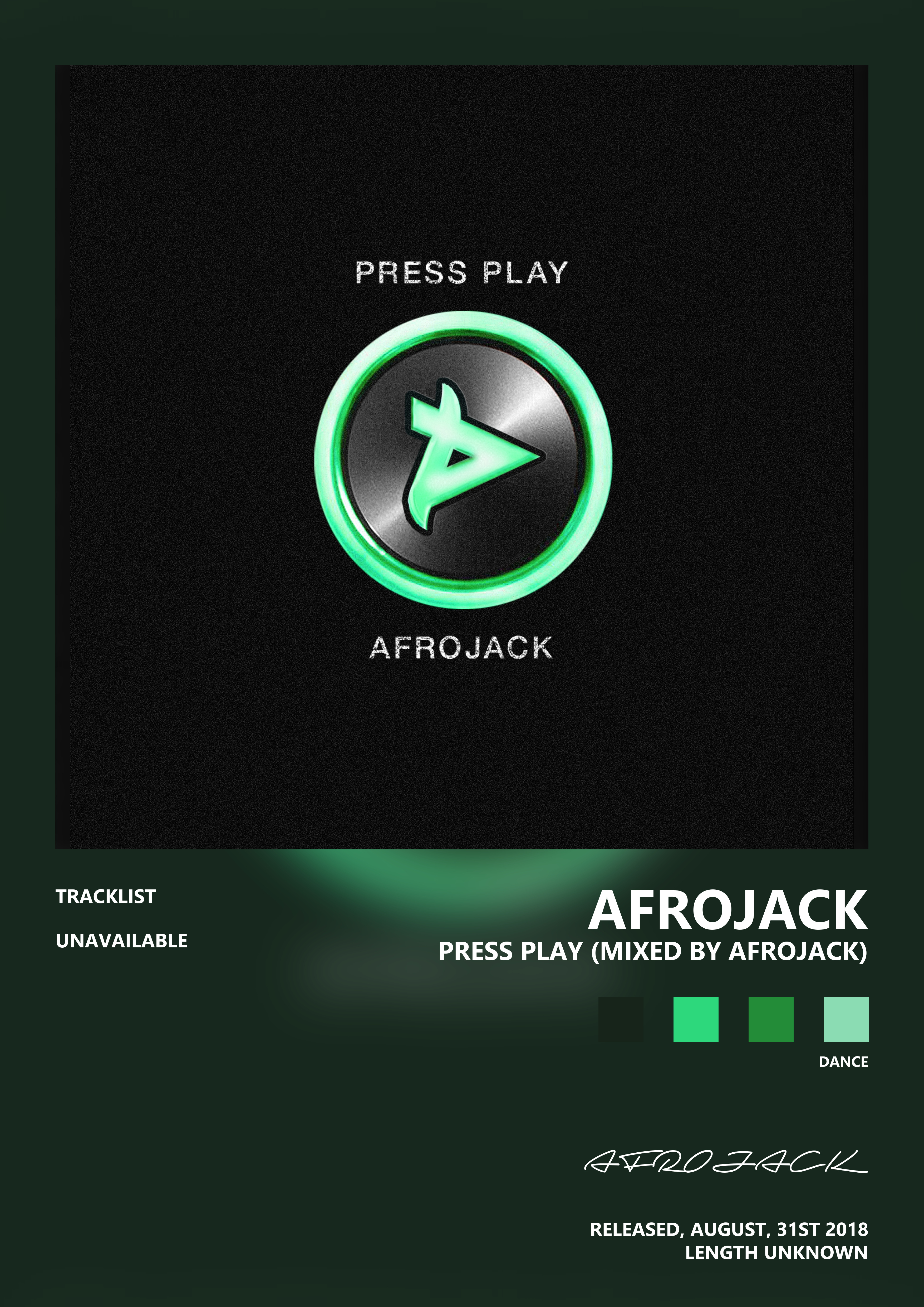 Music poster: AFROJACK - Press Play Mixed by Afrojack