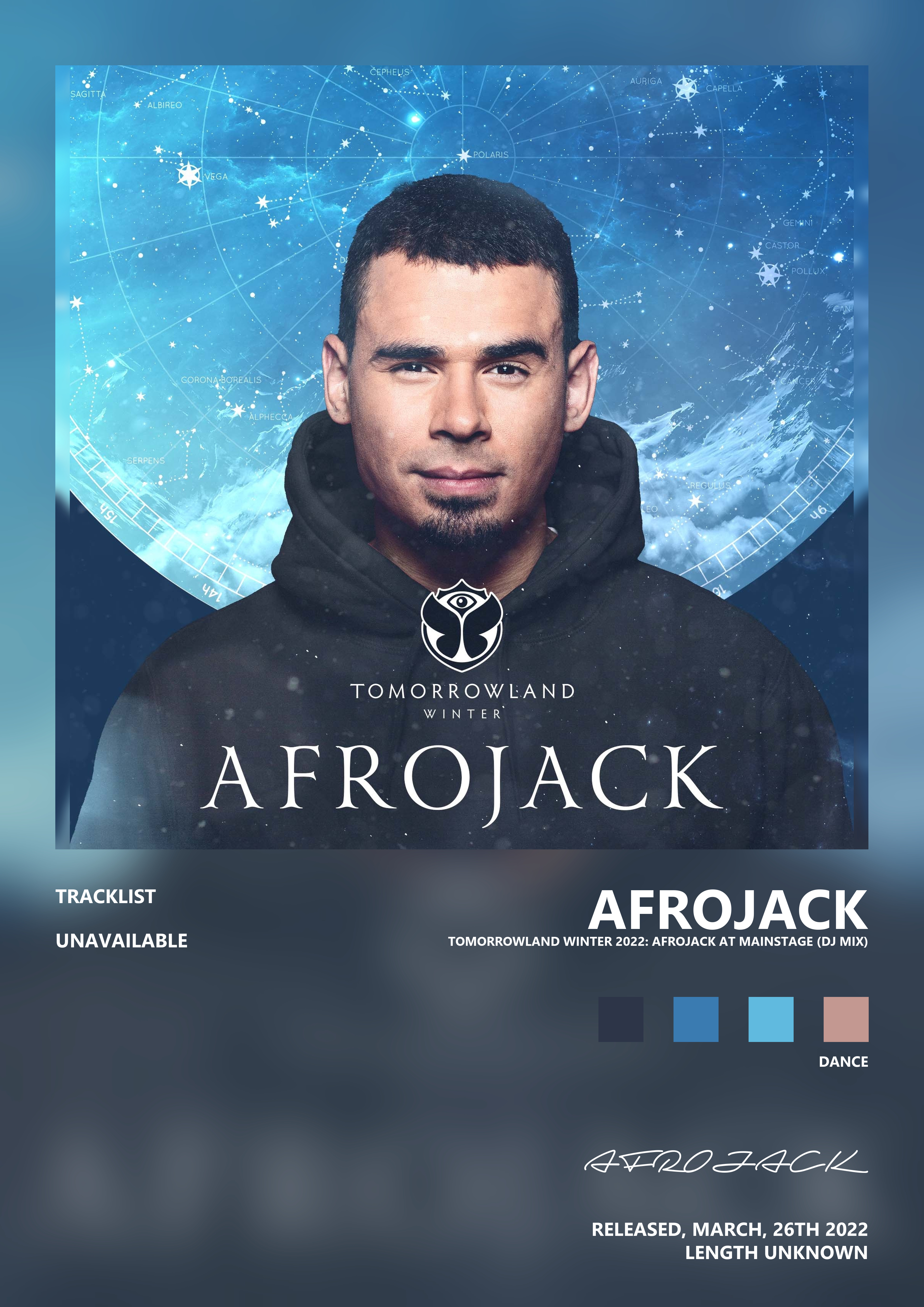 Music poster: AFROJACK - Tomorrowland Winter 2022 Afrojack at Mainstage DJ Mix