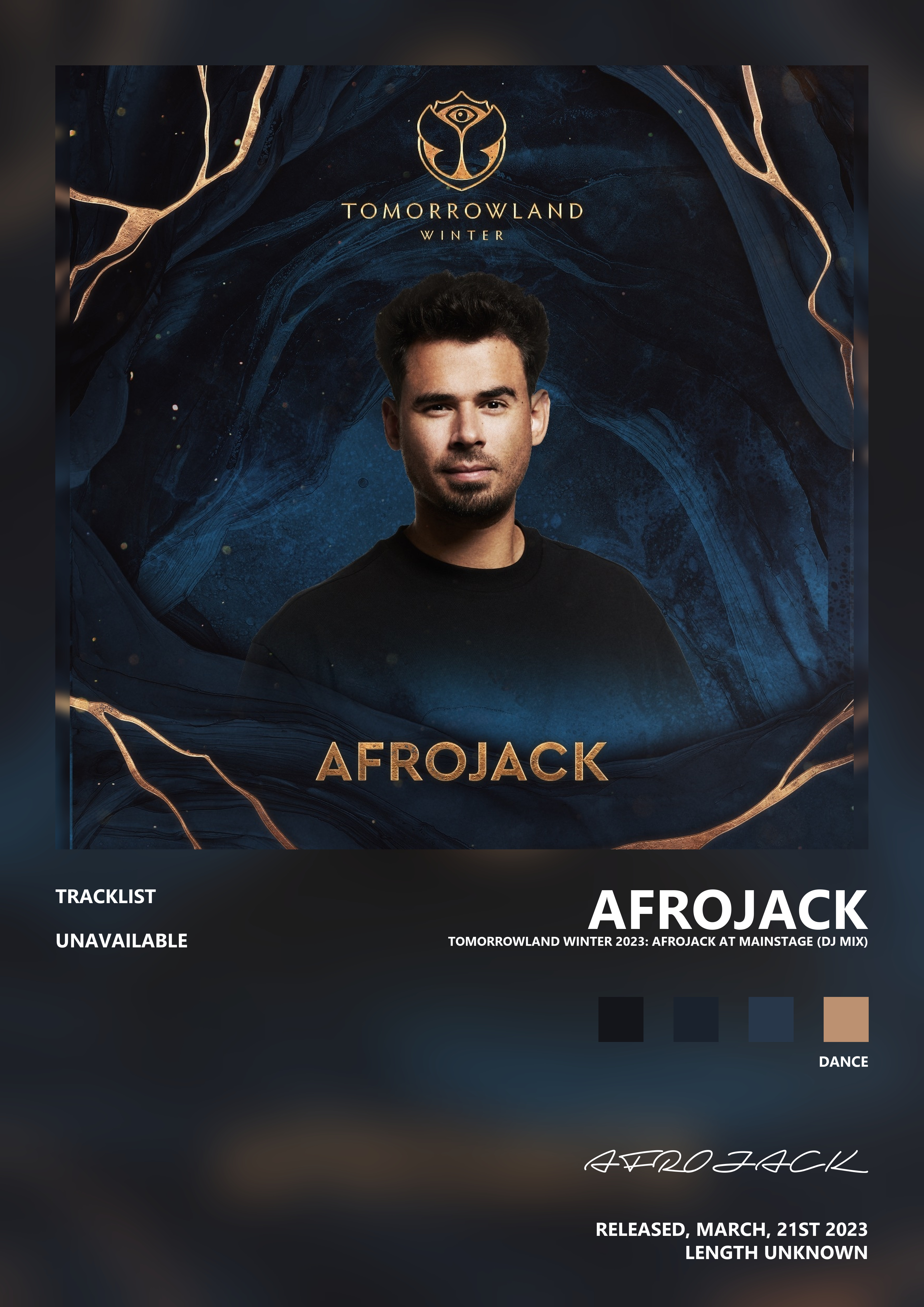 Music poster: AFROJACK - Tomorrowland Winter 2023 Afrojack at Mainstage DJ Mix