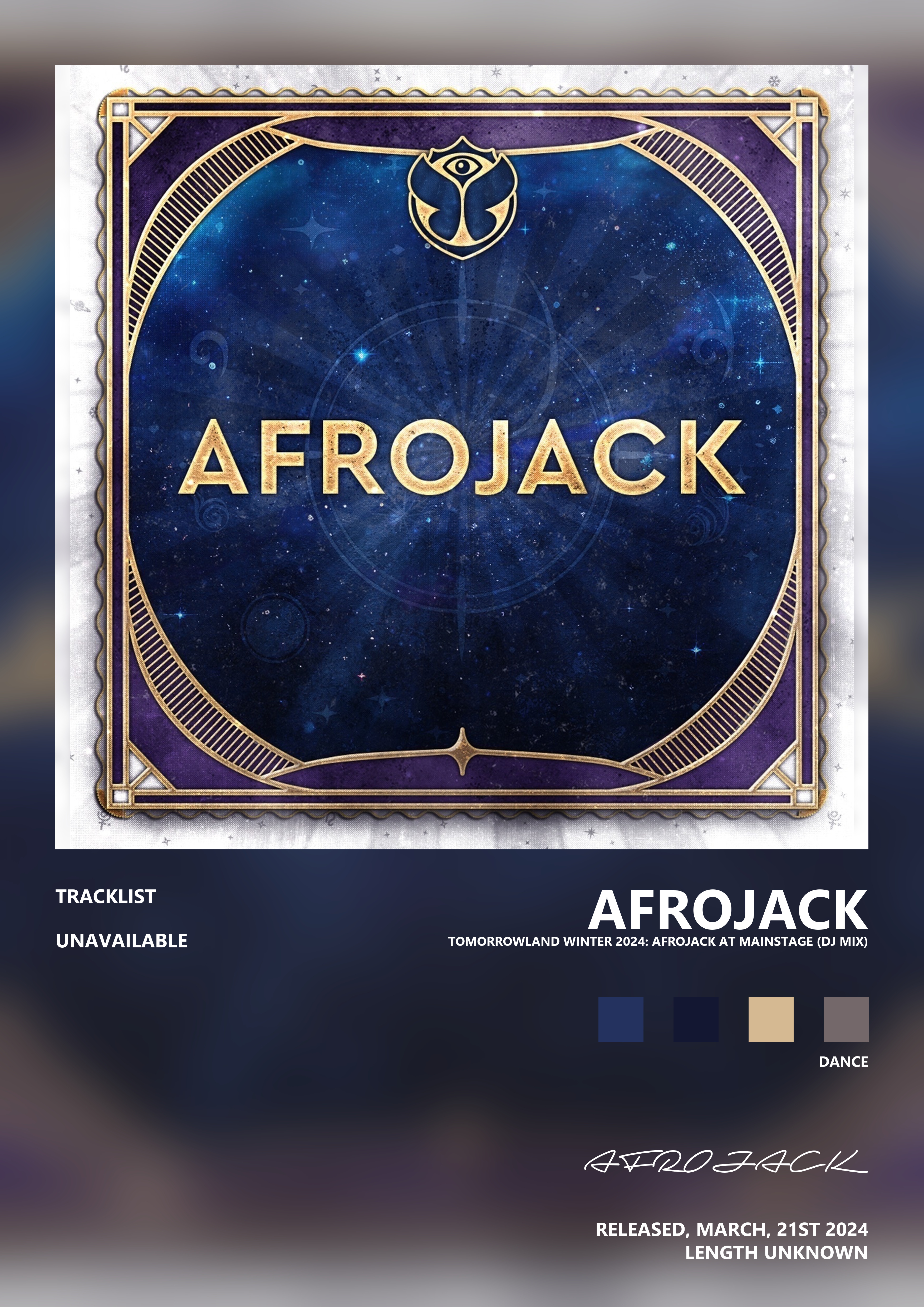Music poster: AFROJACK - Tomorrowland Winter 2024 Afrojack at Mainstage DJ Mix
