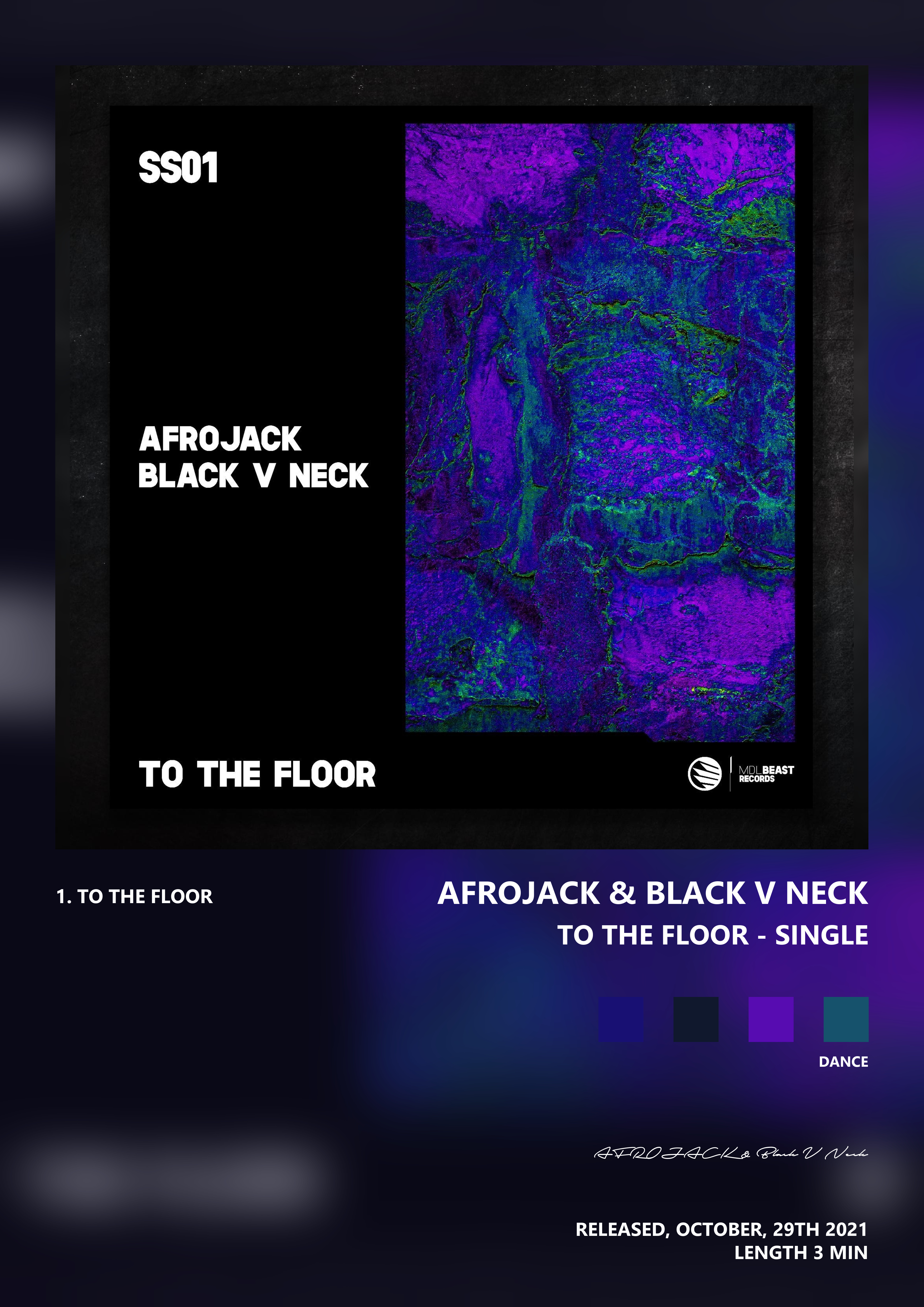 Music poster: AFROJACK Black V Neck - To the Floor - Single