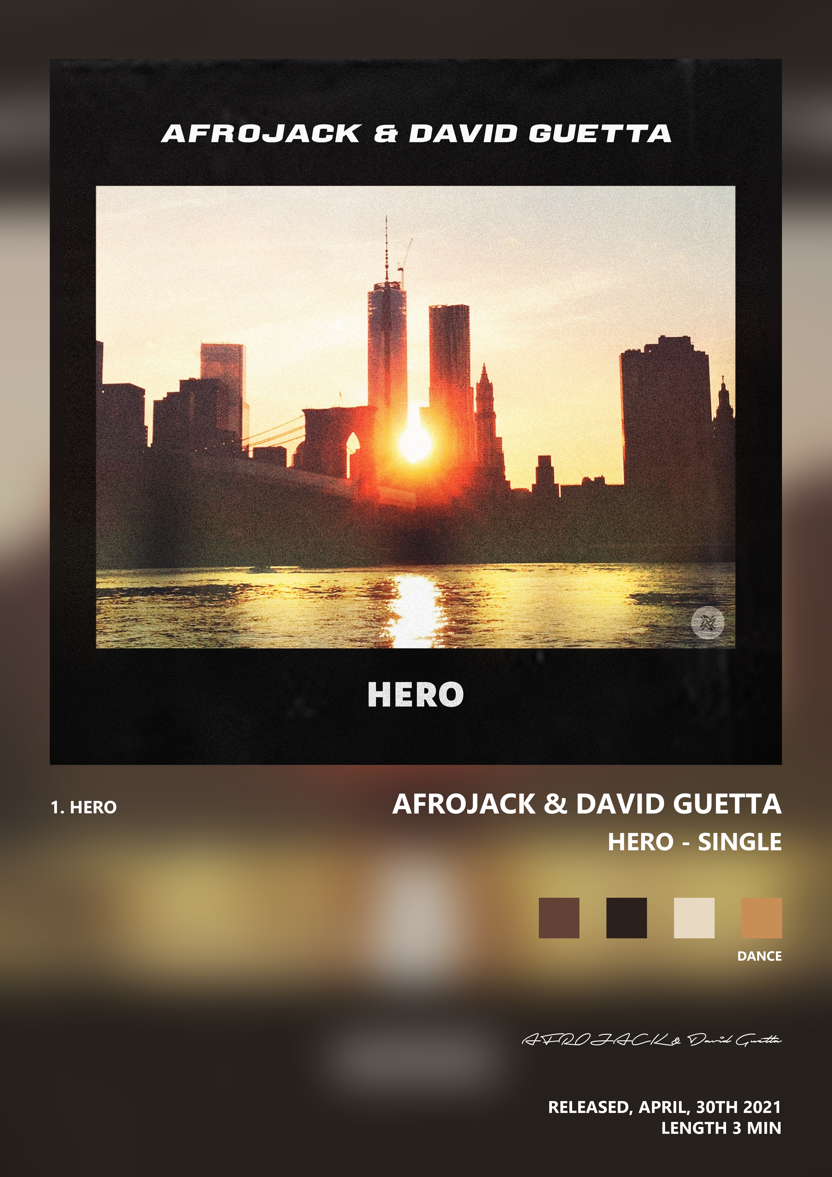 Music poster: AFROJACK David Guetta - Hero - Single
