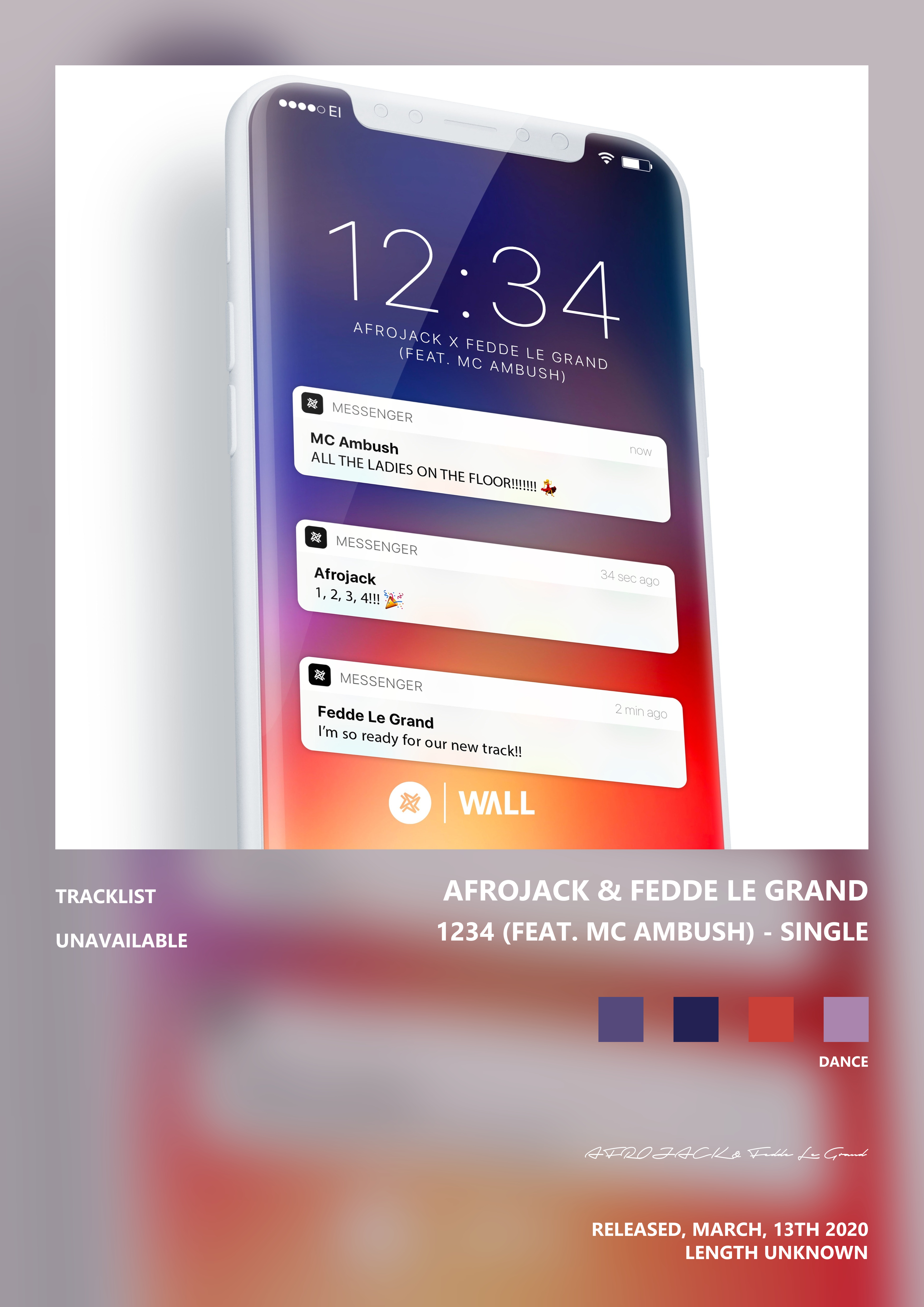 Music poster: AFROJACK Fedde Le Grand - 1234 feat MC Ambush - Single