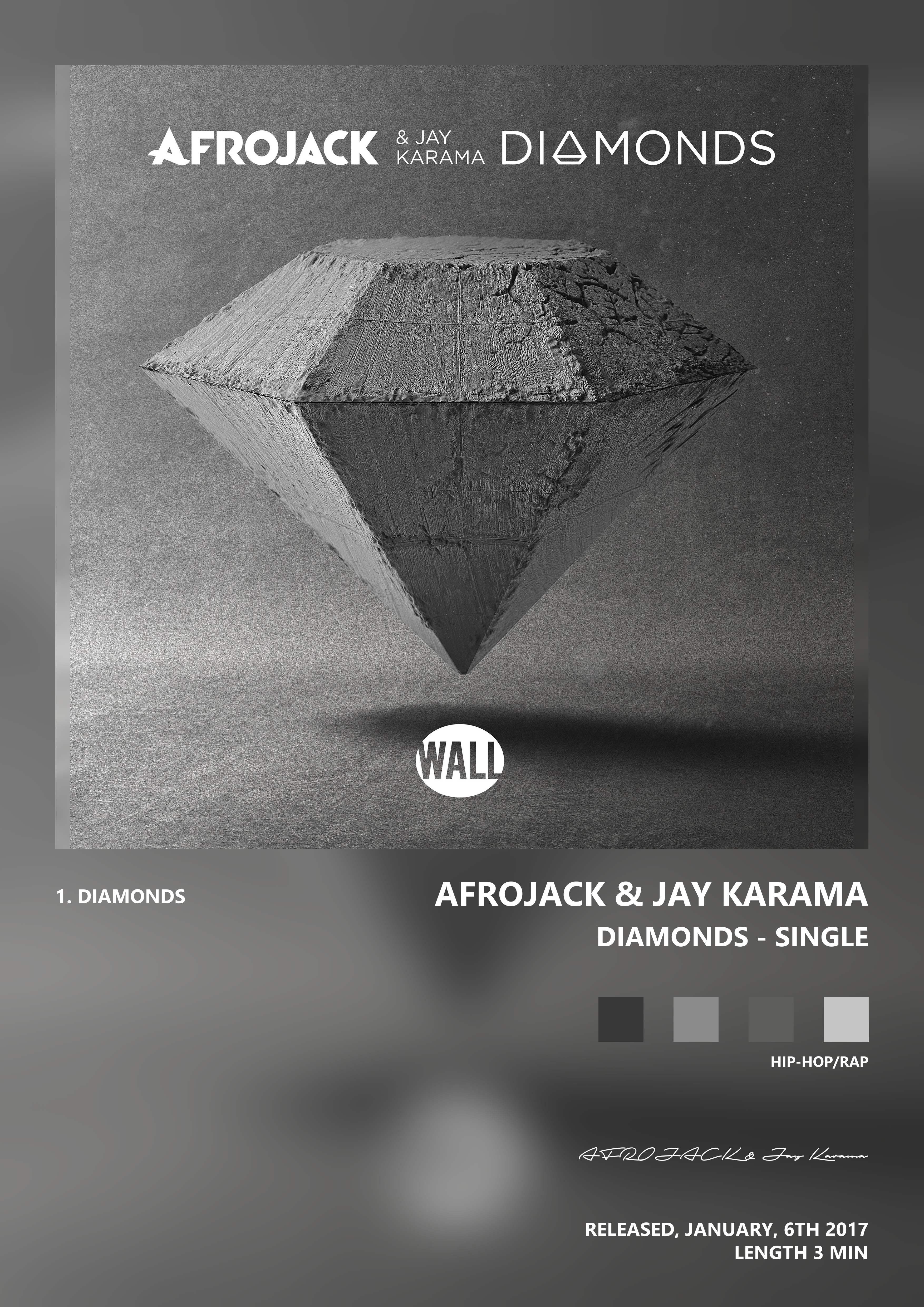 Music poster: AFROJACK Jay Karama - Diamonds - Single