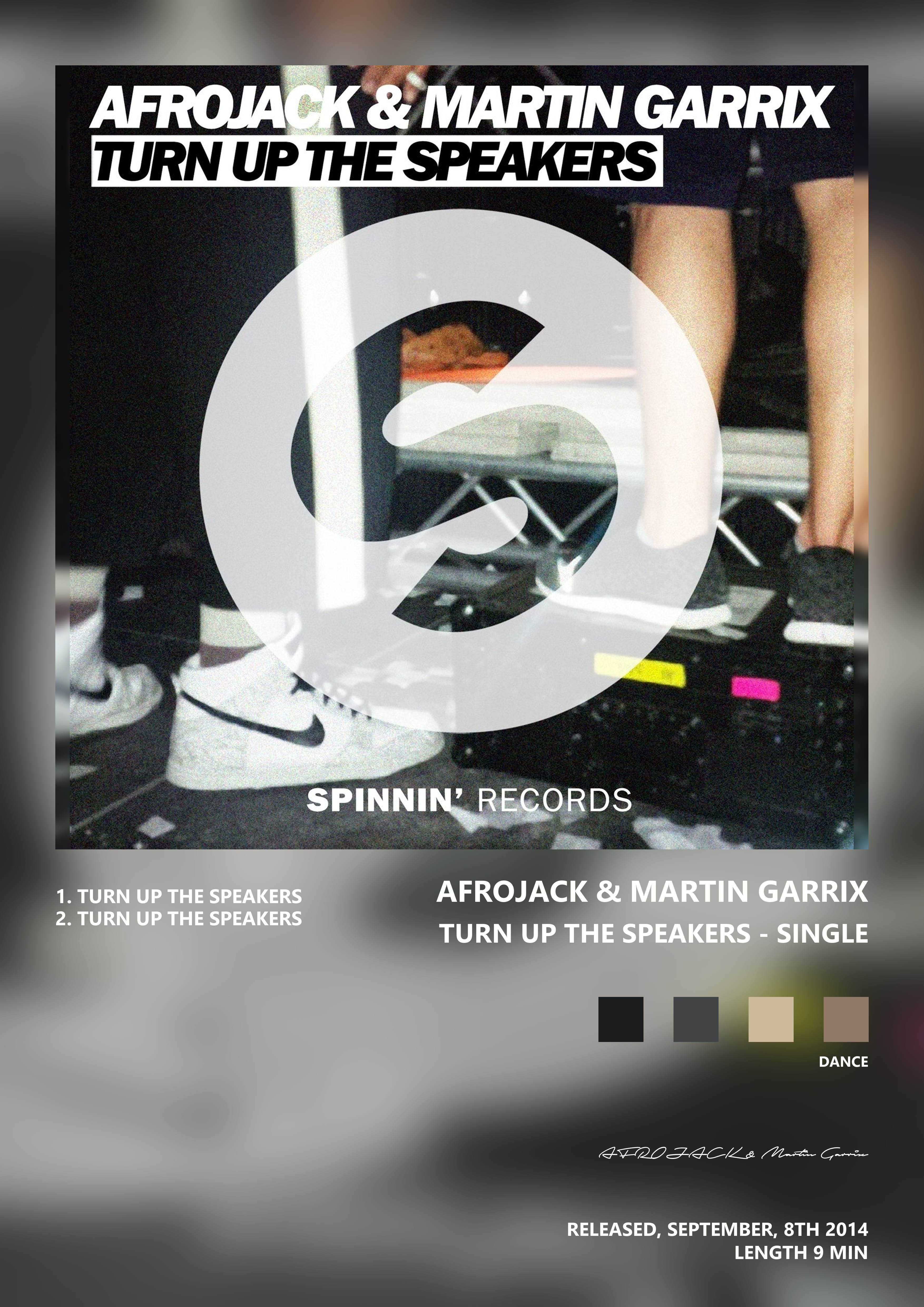 Music poster: AFROJACK Martin Garrix - Turn Up the Speakers - Single